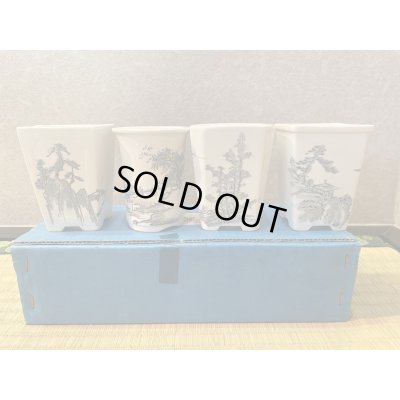 Photo2: No.MI0203  Bunzan premium bonsai pot set, 4pcs