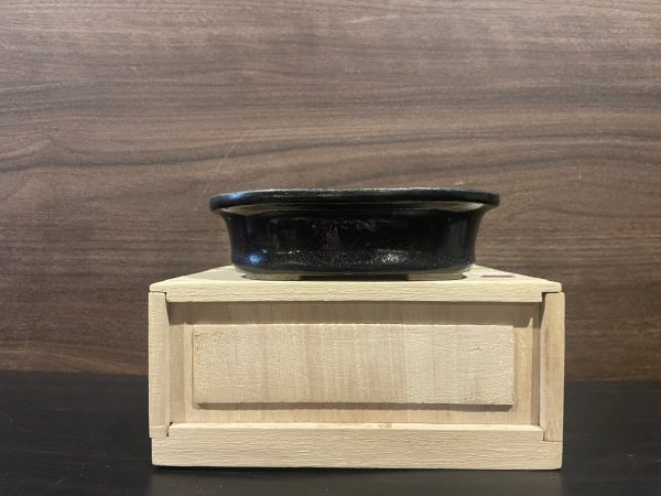 Photo1: No.MH4879 Heian Tofukuji 1st, Ruriyu oval pot (1)